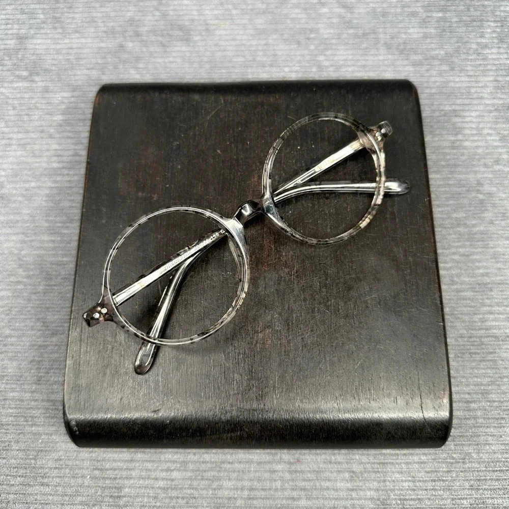 Firmoo Grey Marble Round Y2K Eyeglass Frames DBSN62204 48-21-138 C08 Full Rim